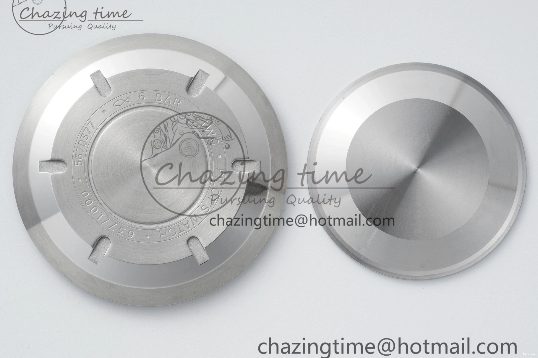 MIROTIME 0118 Pilot Chrono SS AZF 1:1 Best Edition Black Dial Orange Markers on Brown Leather Strap A EasyCare 7065